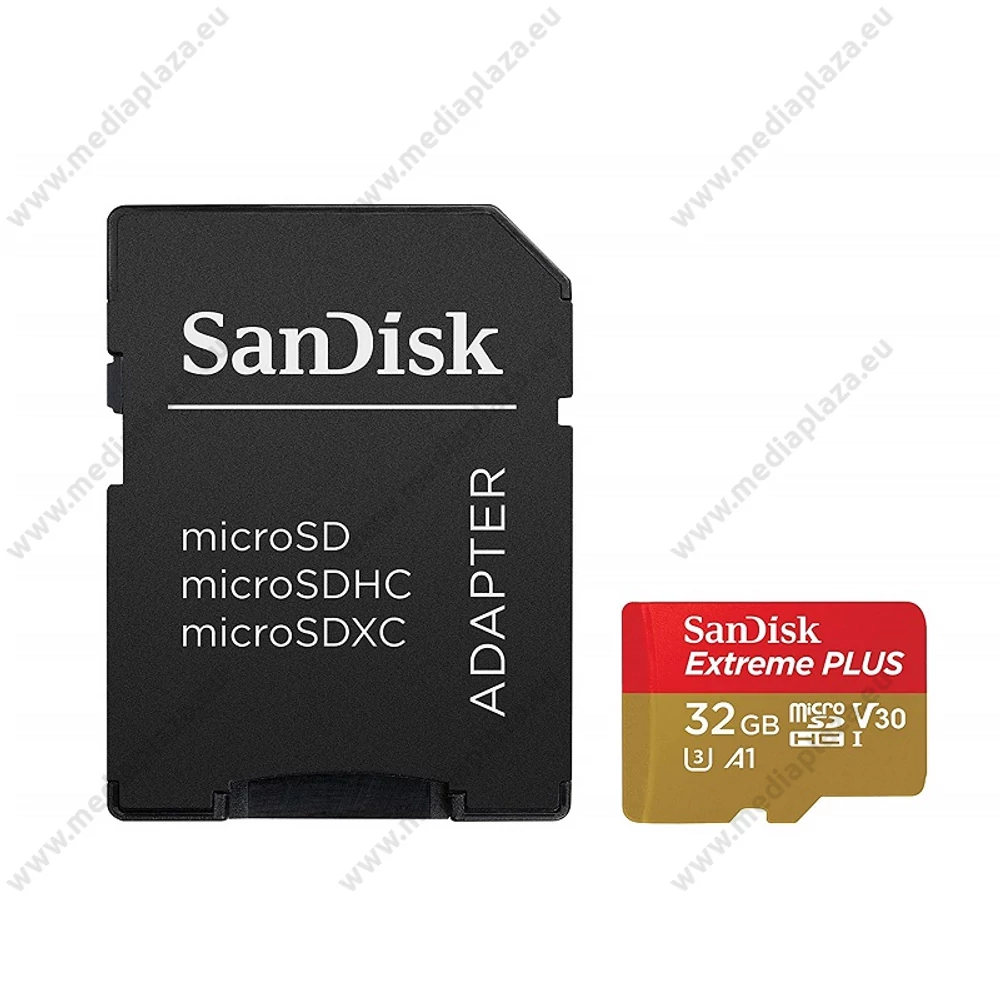 SANDISK EXTREME PLUS MICRO SDHC 32GB + ADAPTER CLASS 10 UHS-I U3 A1 V30 100/90 MB/s