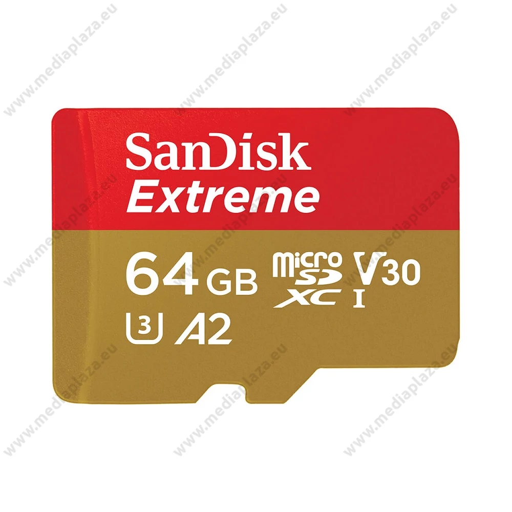 SANDISK EXTREME MOBILE MICRO SDXC 64GB + ADAPTER CLASS 10 UHS-I U3 A2 V30 170/80 MB/s