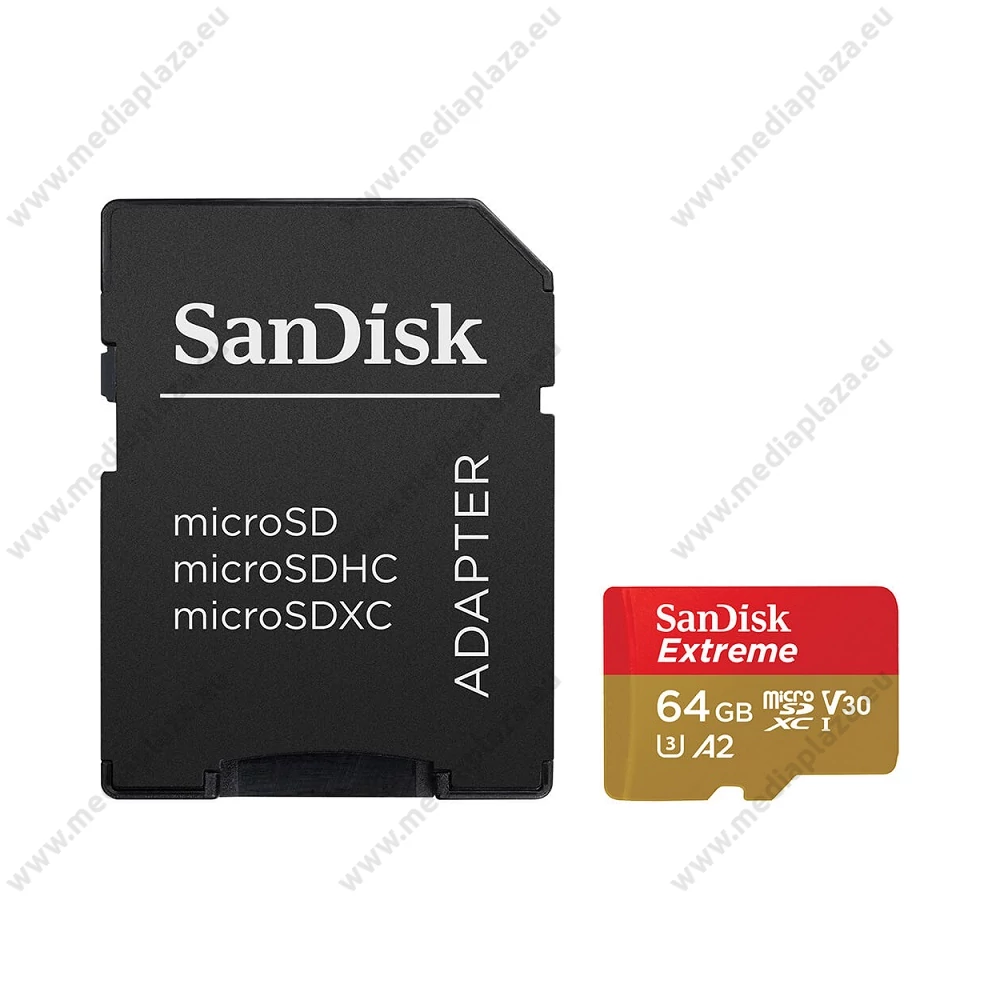 SANDISK EXTREME MOBILE MICRO SDXC 64GB + ADAPTER CLASS 10 UHS-I U3 A2 V30 170/80 MB/s