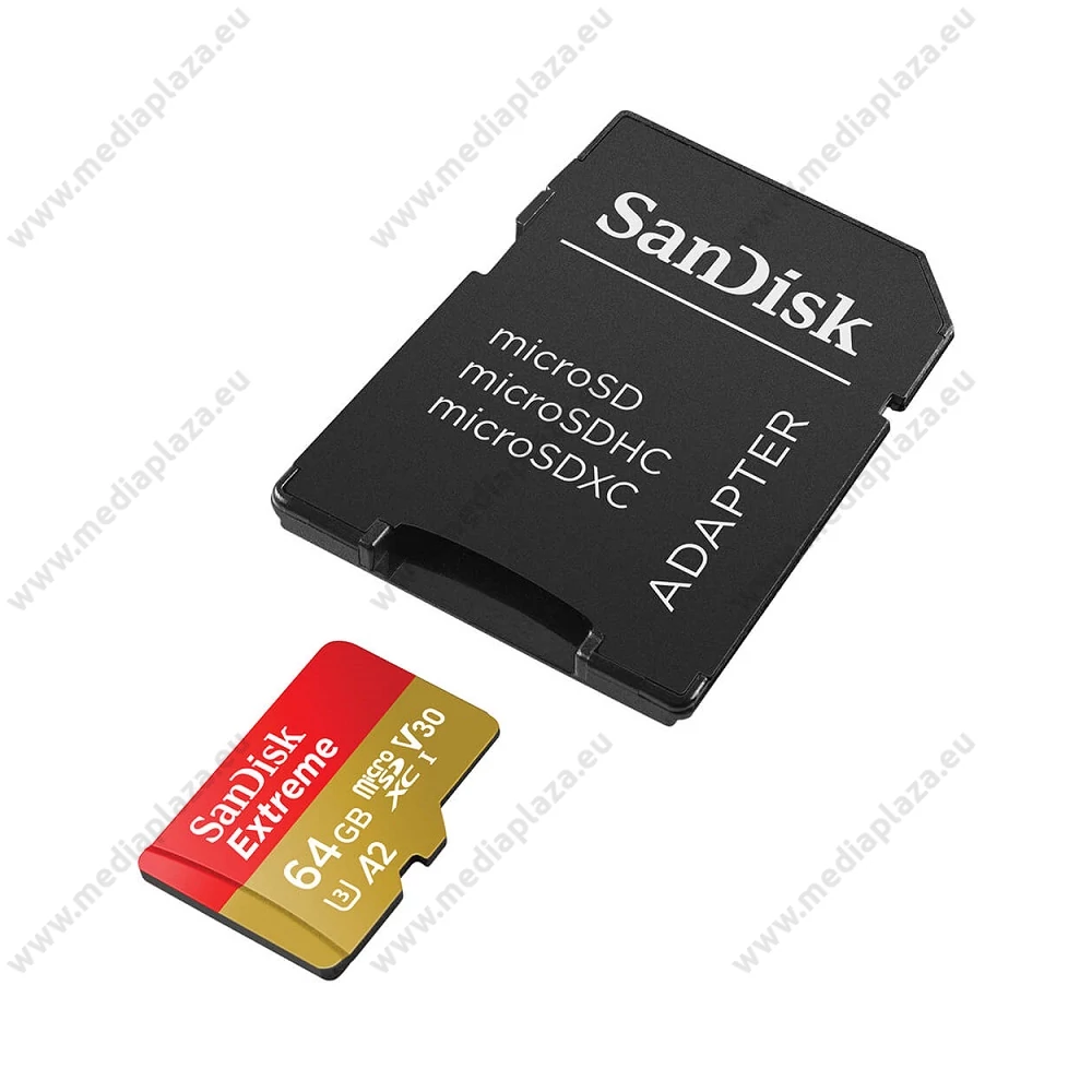 SANDISK EXTREME MOBILE MICRO SDXC 64GB + ADAPTER CLASS 10 UHS-I U3 A2 V30 170/80 MB/s