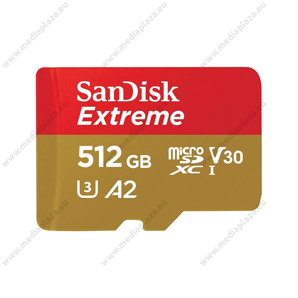 SANDISK EXTREME MOBILE MICRO SDXC 512GB + ADAPTER CLASS 10 UHS-I U3 A2 V30 190/130 MB/s
