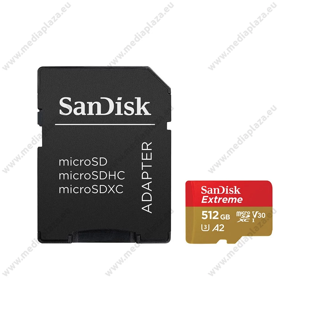 SANDISK EXTREME MOBILE MICRO SDXC 512GB + ADAPTER CLASS 10 UHS-I U3 A2 V30 190/130 MB/s