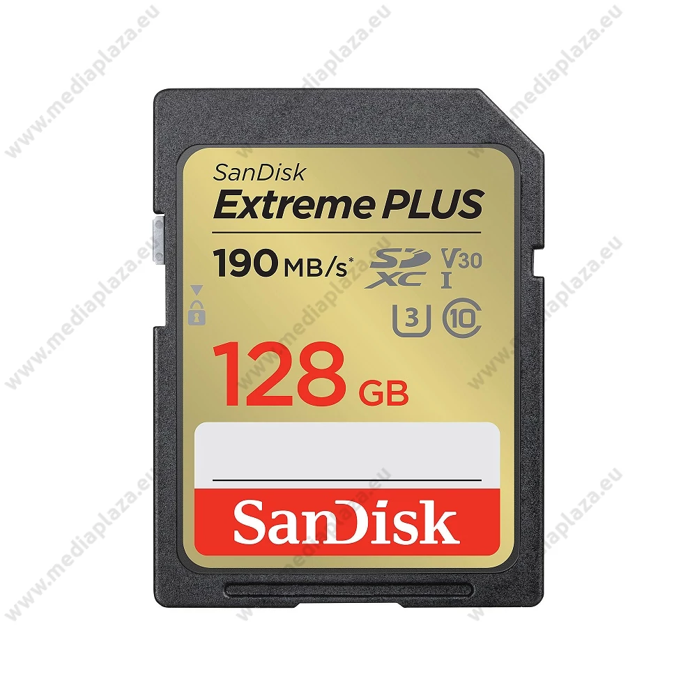 SANDISK EXTREME PLUS SDXC 128GB CLASS 10 UHS-I U3 V30 190/90 MB/s
