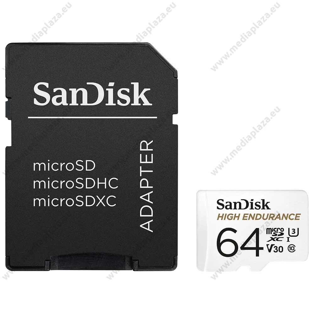 SANDISK HIGH ENDURANCE MICRO SDXC 64GB + ADAPTER CLASS 10 UHS-I U3 V30 100/40 MB/s