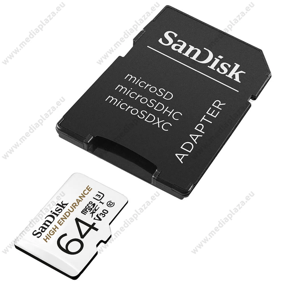 SANDISK HIGH ENDURANCE MICRO SDXC 64GB + ADAPTER CLASS 10 UHS-I U3 V30 100/40 MB/s