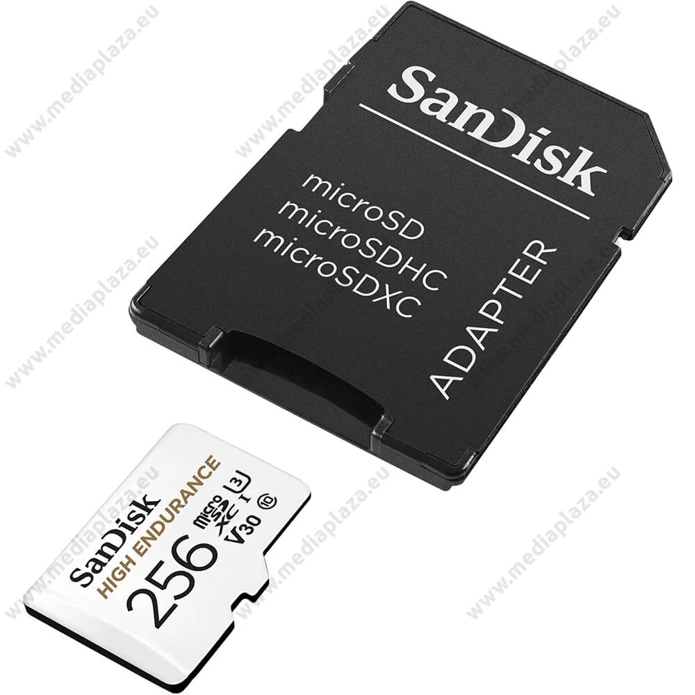 SANDISK HIGH ENDURANCE MICRO SDXC 256GB + ADAPTER CLASS 10 UHS-I U3 V30 100/40 MB/s