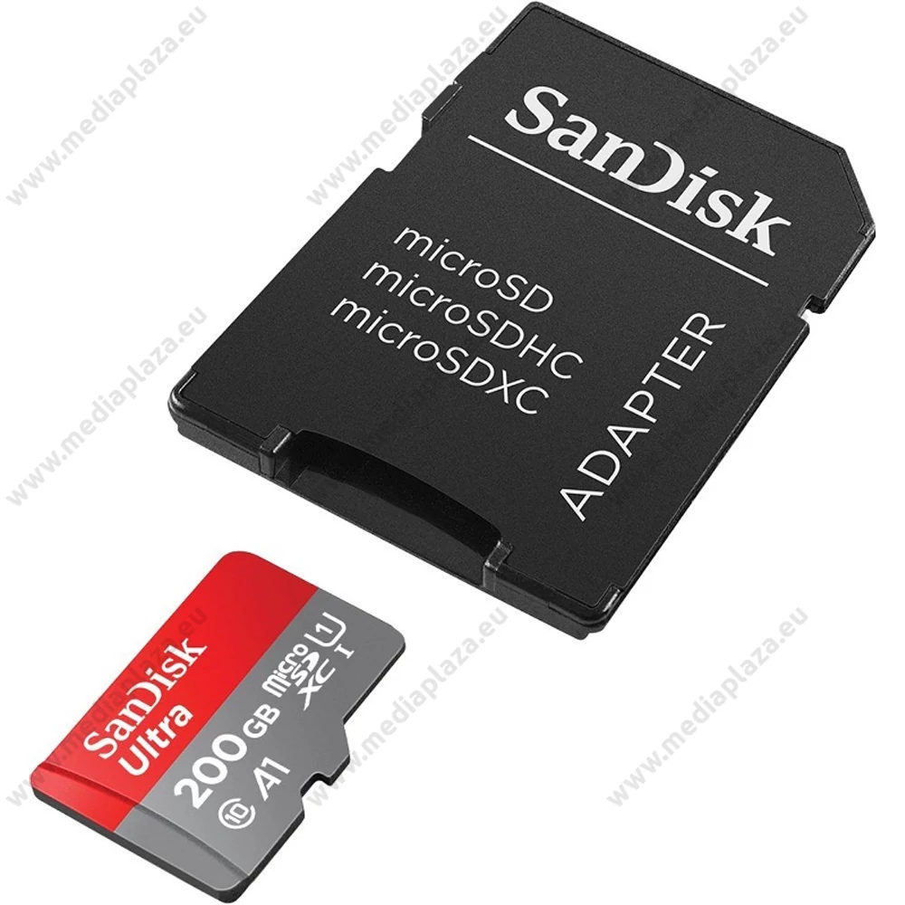 SANDISK ULTRA MICRO SDXC 200GB + ADAPTER CLASS 10 UHS-I U1 A1 ANDROID 100 MB/s