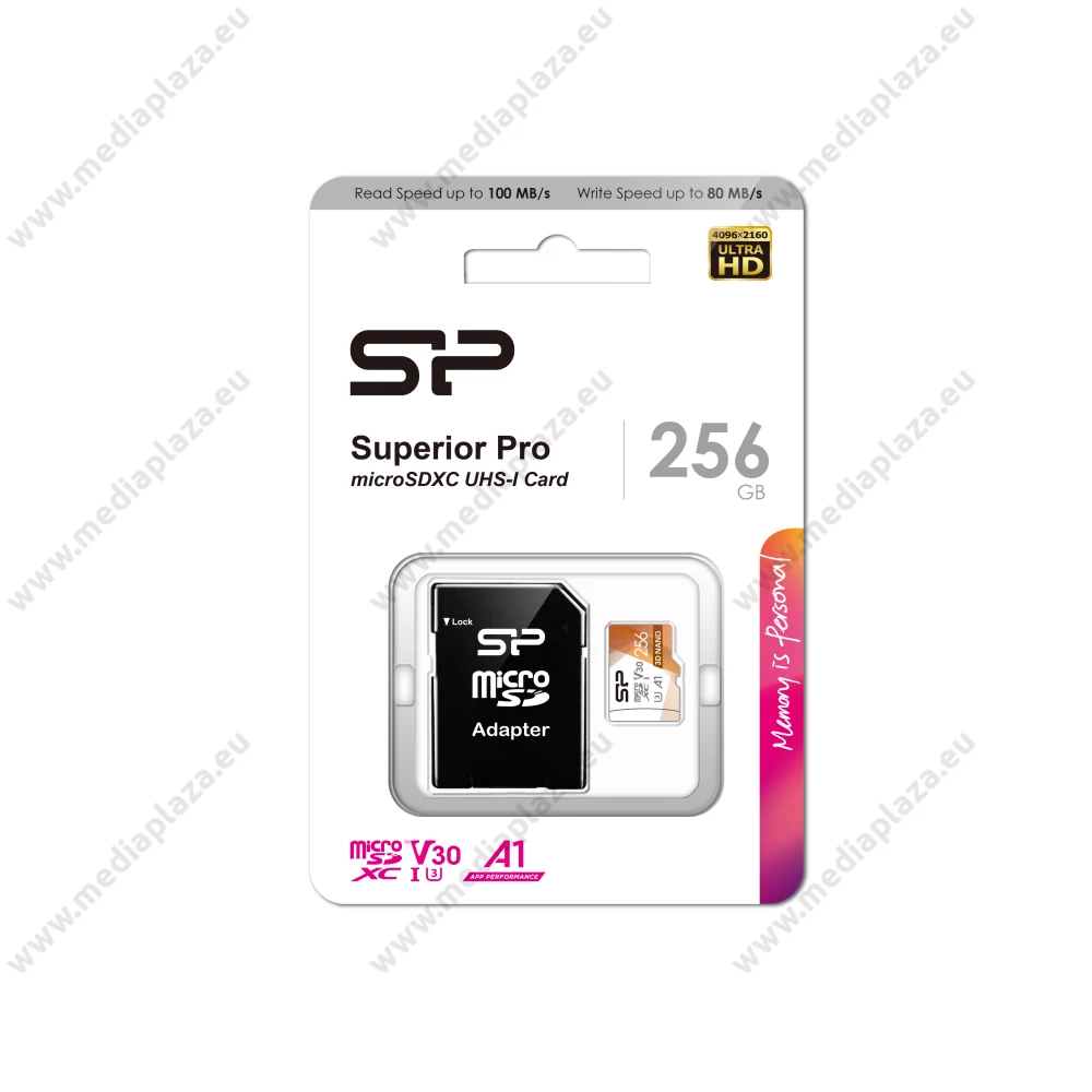 SILICON POWER SUPERIOR PRO MICRO SDXC 256GB + ADAPTER CLASS 10 UHS-I U3 A1 V30 100/80 MB/s