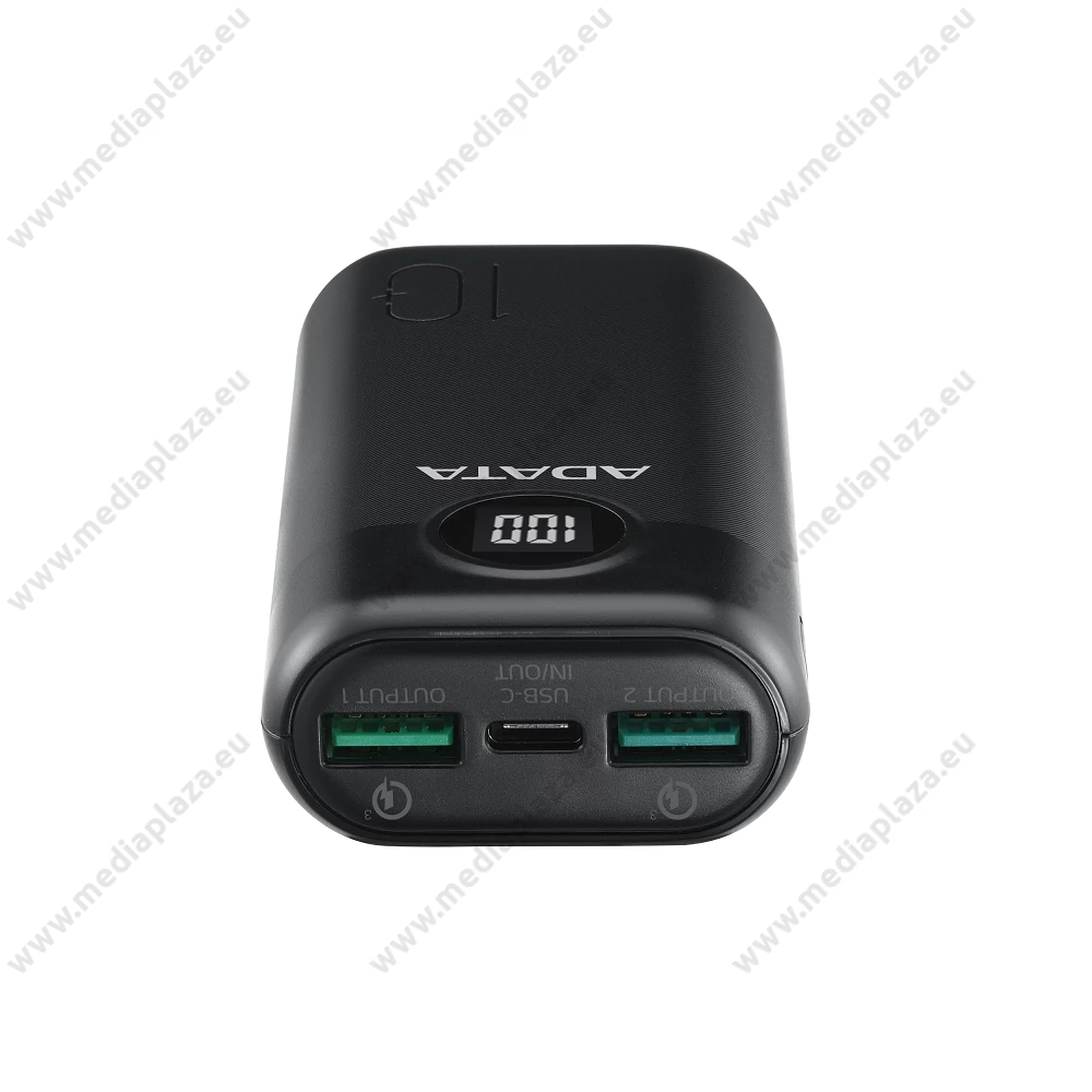 ADATA P10000QCD POWERBANK 10.000 mAh 18W QC 3.0/PD 3.0 FEKETE