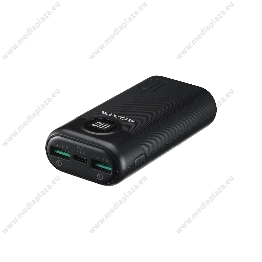ADATA P10000QCD POWERBANK 10.000 mAh 18W QC 3.0/PD 3.0 FEKETE
