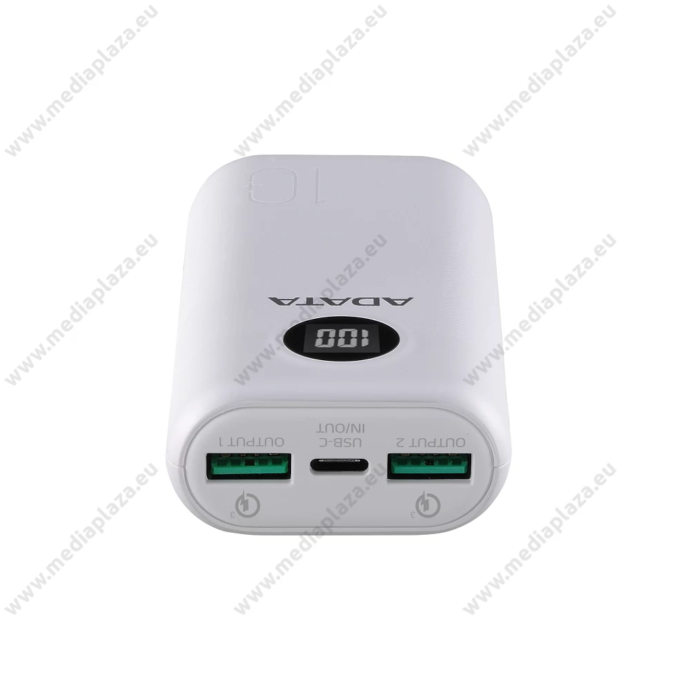 ADATA P10000QCD POWERBANK 10.000 mAh 18W QC 3.0/PD 3.0 FEHÉR