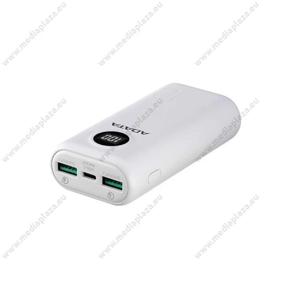 ADATA P10000QCD POWERBANK 10.000 mAh 18W QC 3.0/PD 3.0 FEHÉR