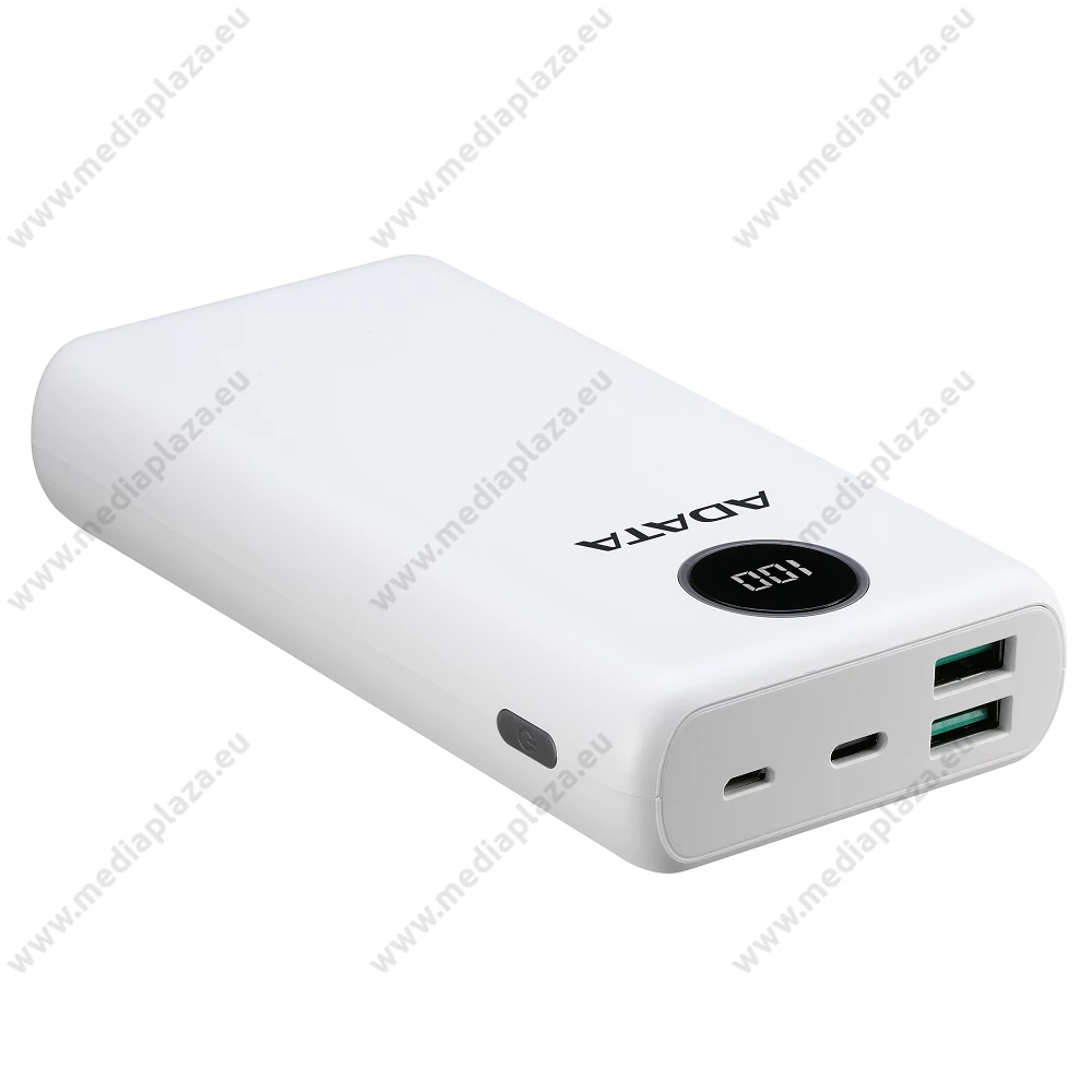 ADATA P20000QCD POWERBANK 20.000 mAh 18W QC 3.0/PD 3.0 FEHÉR