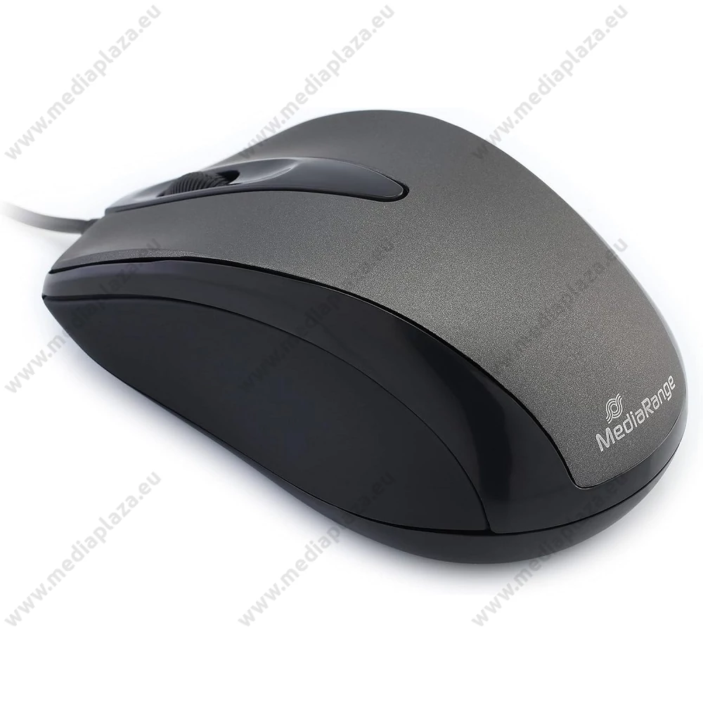 MEDIARANGE 3 GOMBOS VEZETÉKES OPTIKAI EGÉR 1000DPI FEKETE-SZÜRKE MROS201
