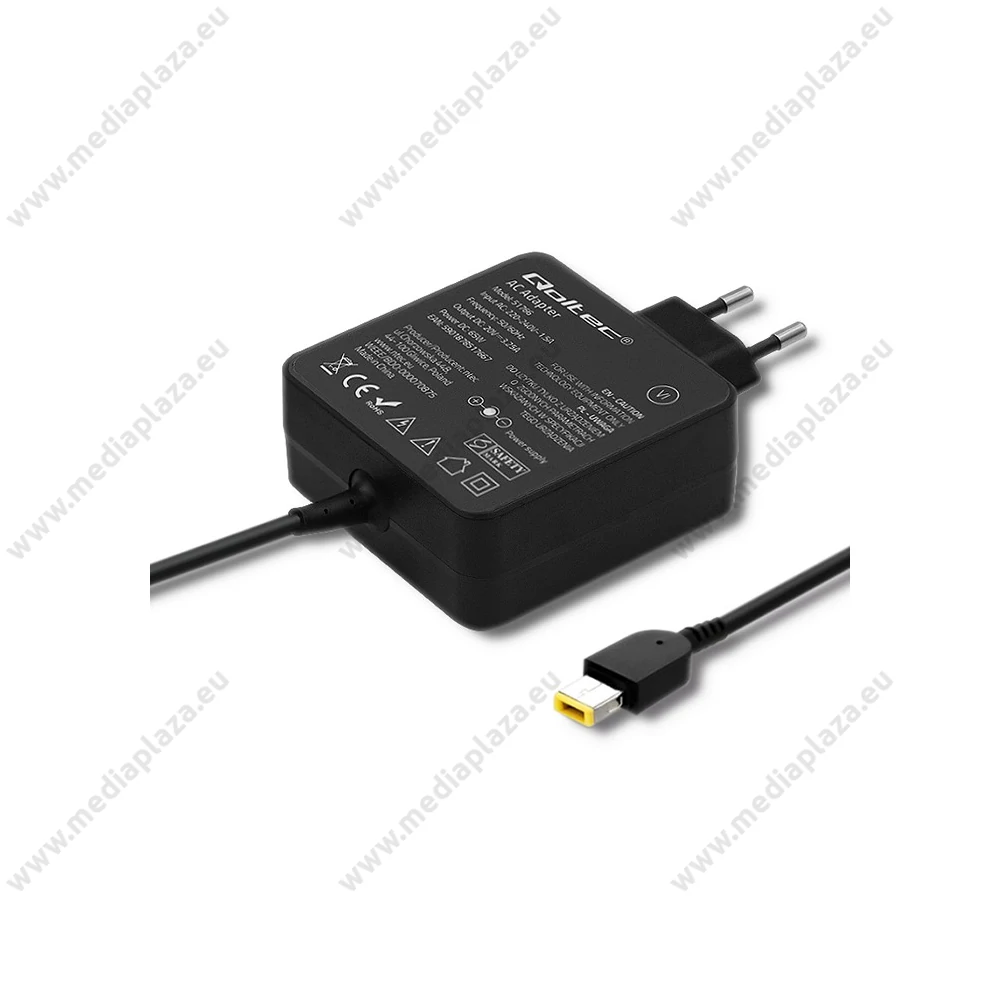 QOLTEC LENOVO 65W 20V 3.25A SLIM TIP+PIN NOTEBOOK/LAPTOP TÖLTŐ (51766)