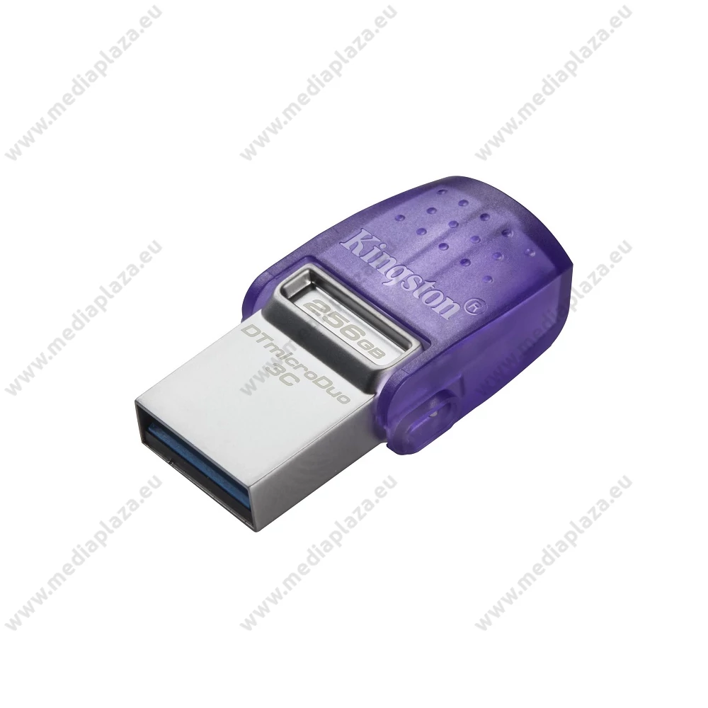 KINGSTON DATATRAVELER MICRODUO 3C USB 3.2/USB-C FÉMHÁZAS PENDRIVE 256GB (200 MB/s OLVASÁSI SEBESSÉG)