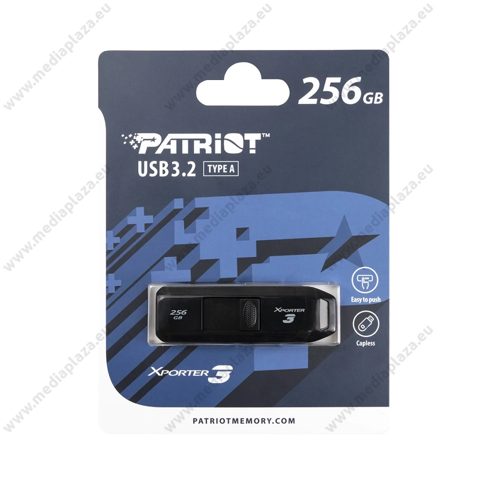PATRIOT XPORTER 3 SLIDER USB 3.2 GEN 1 PENDRIVE 256GB FEKETE