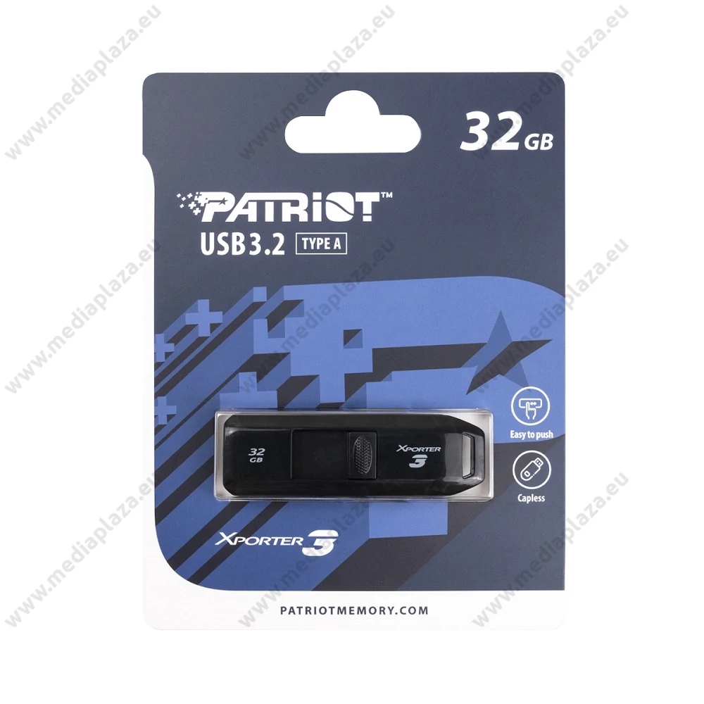 PATRIOT XPORTER 3 SLIDER USB 3.2 GEN 1 PENDRIVE 32GB FEKETE