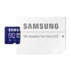 SAMSUNG PRO PLUS (2021) MICRO SDXC 512GB + ADAPTER CLASS 10 UHS-I U3 A2 V30 (160 MB/s ADATÁTVITELI SEBESSÉG)