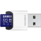 SAMSUNG PRO PLUS (2021) MICRO SDXC 512GB CLASS 10 UHS-I U3 A2 V30 160/120 MB/s + USB 3.0 MEMÓRIAKÁRTYA OLVASÓ