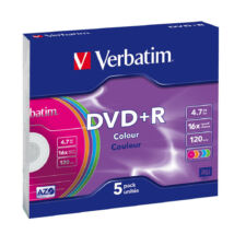 VERBATIM DVD+R 16X COLOUR SLIM TOKBAN (5)
