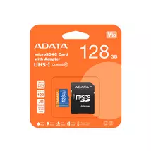 ADATA MICRO SDXC 128GB + ADAPTER CLASS 10 UHS-I U1 A1 V10 (100 MB/s OLVASÁSI SEBESSÉG)