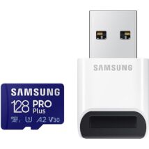 SAMSUNG PRO PLUS (2021) MICRO SDXC 128GB CLASS 10 UHS-I U3 A2 V30 160/120 MB/s + USB 3.0 MEMÓRIAKÁRTYA OLVASÓ