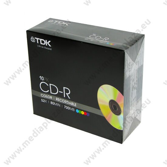 TDK CD-R 52X COLOR SLIM TOKBAN (10)