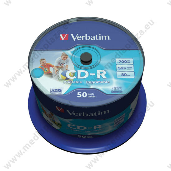 VERBATIM CD-R 52X FULL NYOMTATHATÓ ID BRANDED CAKE (50)