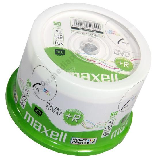 MAXELL DVD+R 16X FULL NYOMTATHATÓ CAKE (50)