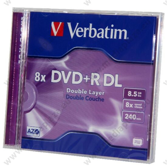 VERBATIM DVD+R 8X DL NORMÁL TOKBAN