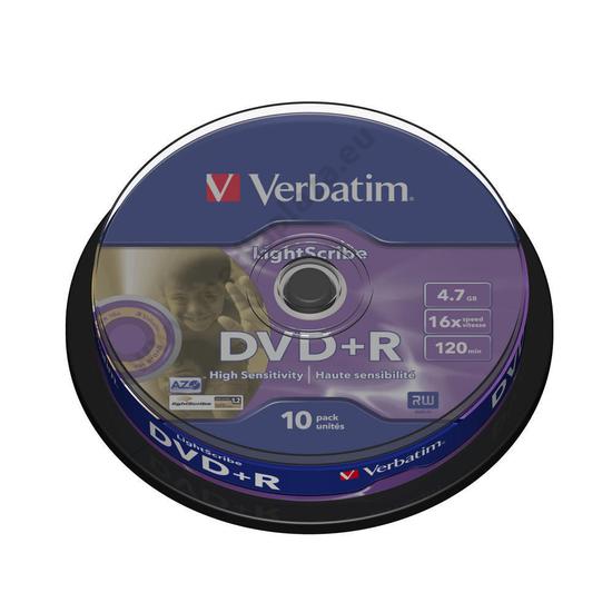 VERBATIM DVD+R 16X LIGHTSCRIBE CAKE (10)