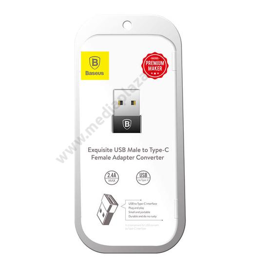 BASEUS CATJQ-A01 EXQUISITE USB (APA) - USB TYPE-C (ANYA) ÁTALAKÍTÓ ADAPTER FEKETE