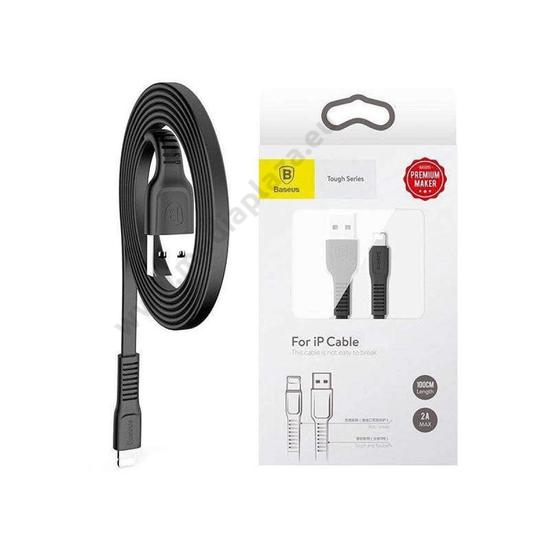 BASEUS CALZY-B01 TOUGH SERIES APPLE LIGHTNING TÖLTŐ ÉS ADATKÁBEL 2A 1m FEKETE