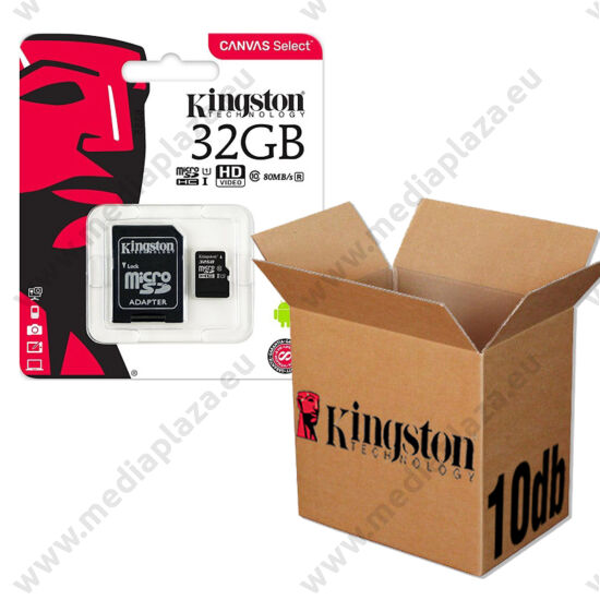 KINGSTON CANVAS SELECT MICRO SDHC 32GB + ADAPTER CLASS 10 UHS-I U1 - 10 DB-OS CSOMAG