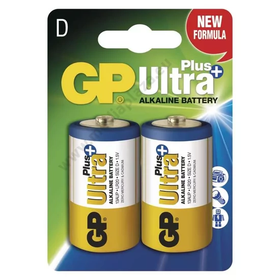 GP ULTRA PLUS LR20 D MÉRETŰ ALKALINE ELEM (2 BLISTER)