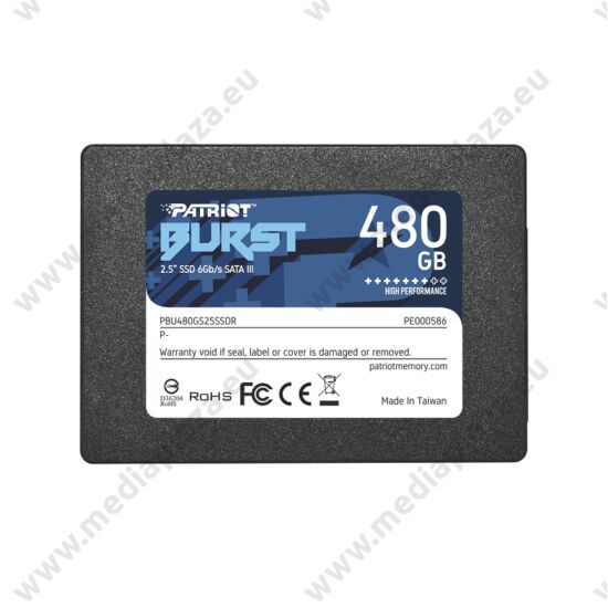 PATRIOT BURST 2,5 COL MÉRETÚ SATA III 560/540 MB/s 7mm SSD MEGHAJTÓ 480GB
