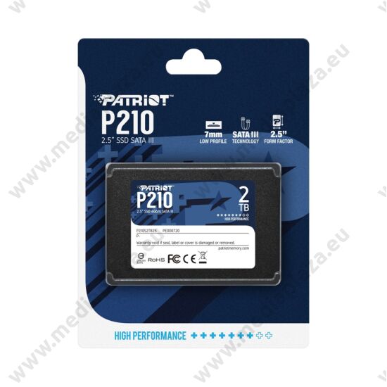 PATRIOT P210 2,5 COL MÉRETŰ SATA III 520/430 MB/s 7mm SSD MEGHAJTÓ 2TB