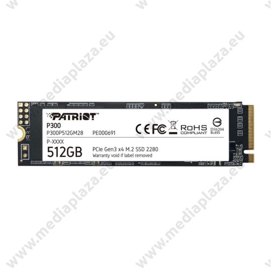 PATRIOT P300 M.2 2280 PCIe NVMe SSD MEGHAJTÓ 1700/1100 MB/s 512GB