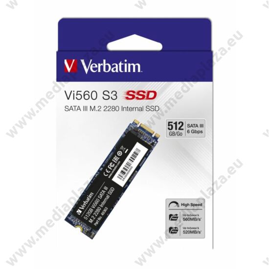 VERBATIM Vi560 S3 M.2 2280 SATA III 560/520 MB/s SSD MEGHAJTÓ 512GB
