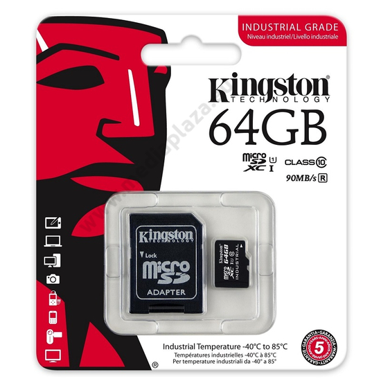KINGSTON MICRO SDXC 64GB + ADAPTER UHS-I CLASS 10 INDUSTRIAL TEMPERATURE