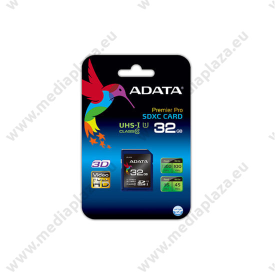 ADATA 32GB SDHC CLASS 10 UHS-I U1 (95MB/s OLVASÁSI 45MB/s ÍRÁSI SEBESSÉG)