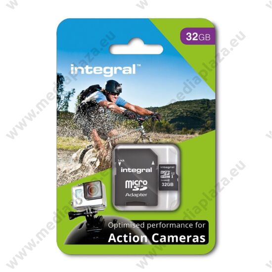 INTEGRAL ACTION CAMERA MICRO SDHC 32GB + ADAPTER CLASS 10 UHS-I U3 95/60 MB/s