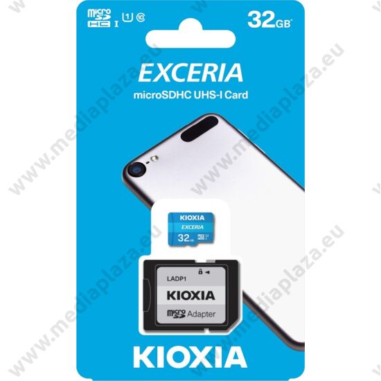 KIOXIA EXCERIA MICRO SDHC 32GB + ADAPTER CLASS 10 UHS-I U1 (100 MB/s OLVASÁSI SEBESSÉG)