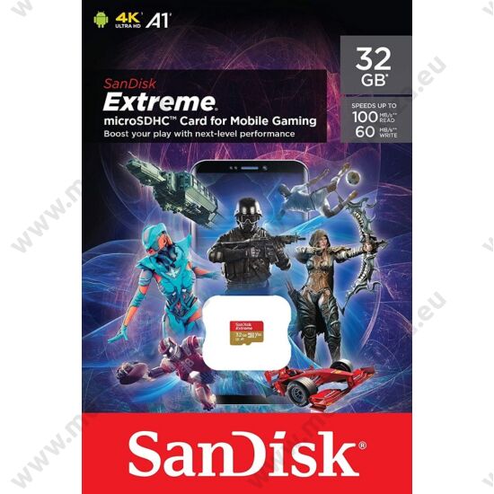 SANDISK EXTREME FOR MOBILE GAMING MICRO SDHC 32GB CLASS 10 UHS-I U3 A1 V30 100/60 MB/s