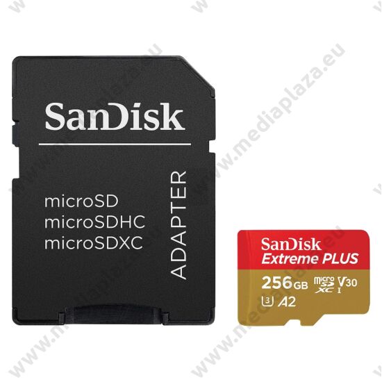 SANDISK EXTREME PLUS MICRO SDXC 256GB + ADAPTER CLASS 10 UHS-I U3 A2 V30 200/140 MB/s