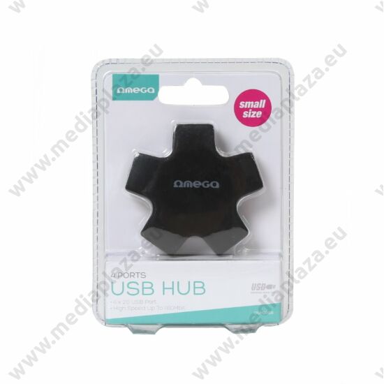 OMEGA OUH24SB STAR USB 2.0 HUB 4 PORT FEKETE