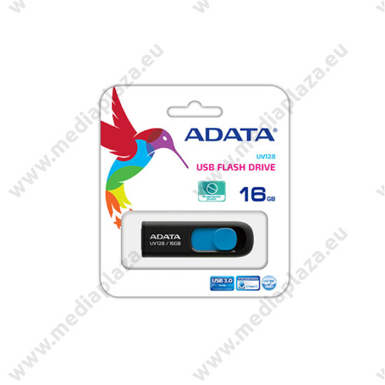 ADATA USB 3.0 DASHDRIVE CLASSIC UV128 16GB FEKETE/KÉK