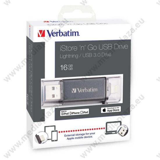 VERBATIM iSTORE N GO USB 3.0/LIGHTNING PENDRIVE 16GB