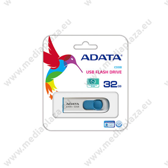 ADATA USB 2.0 PENDRIVE CLASSIC C008 32GB FEHÉR/KÉK